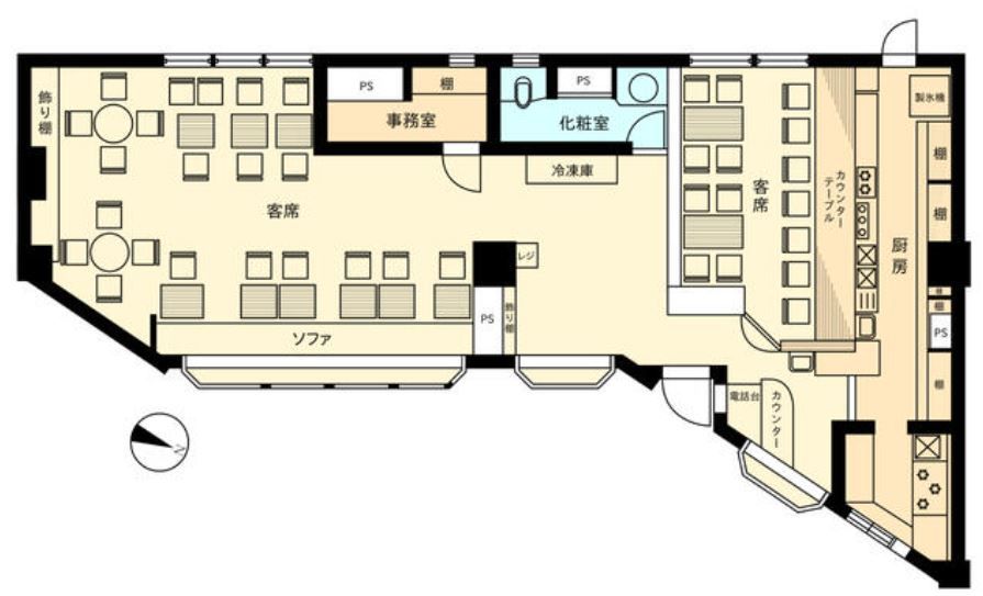 昭和レトロ たまプラーザ駅徒歩4分の1階喫茶店居抜き物件 店舗そのままオークション